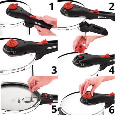 Panela Pressão Tramontina Solar  6L Inox Fundo Triplo 22cm 5 Dispositivos Segurança