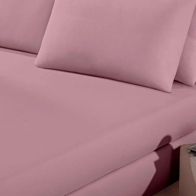 Lençol Buettner Queen Malha 100% Algodão Basic Liso com Elástico Rose Blush