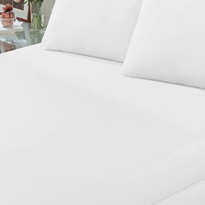 Lençol Buettner Queen Malha 100% Algodão Basic Liso com Elástico Branco