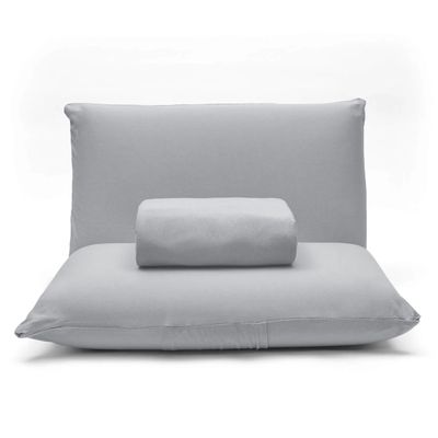 Jogo de Cama Buettner Queen Malha 100% Algodão Basic Liso 3 Peças Prata