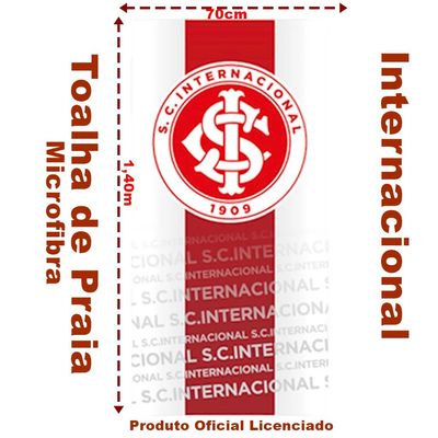 Toalha de Praia Bene Casa Microfibra 100% Poliéster Estampada Internacional 70cmx140m Vermelha