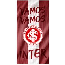 Toalha de Praia Bene Casa Microfibra 100% Poliéster Estampada Vamos Vamos Inter 70cmx140m Vermelha