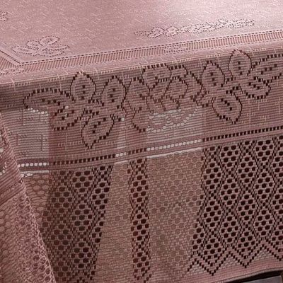Toalha de Mesa Interlar Renda 100% Poliéster Retangular Color 150m x 220m 6 Lugares Rose