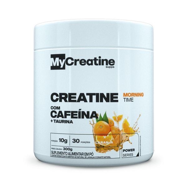 Creatina + Cafeína + Taurina Mycreatine 300g Sabor Laranja