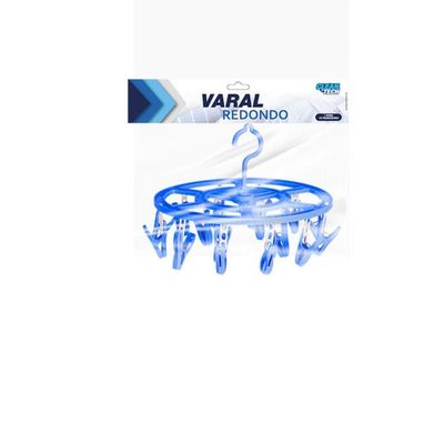 Varal De Roupa Redondo Portátil Com 16 Prendedores - Sortido