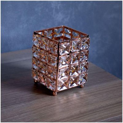 Porta Objeto Decorativo Dourado De Cobre 12X09X09