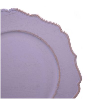 Sousplat Decorativo Cinza Rose Borda Irregular 33cm
