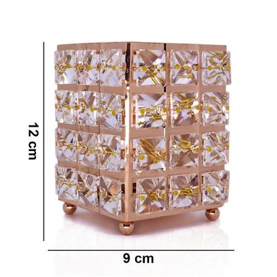 Porta Objeto Decorativo Dourado De Cobre 12X09X09