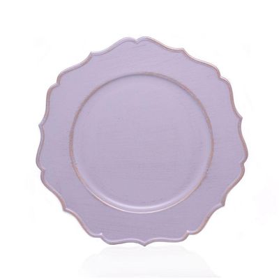 Sousplat Decorativo Cinza Rose Borda Irregular 33cm