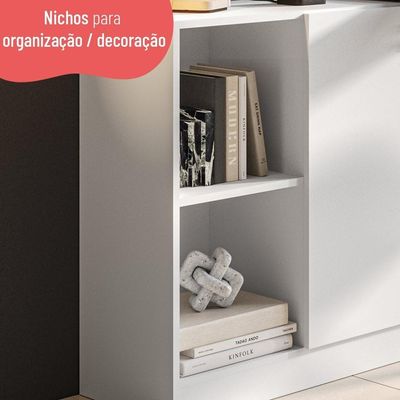 Escrivaninha Com Tampo Articulado Telasul Versa Home 2 Portas Freijó/branco