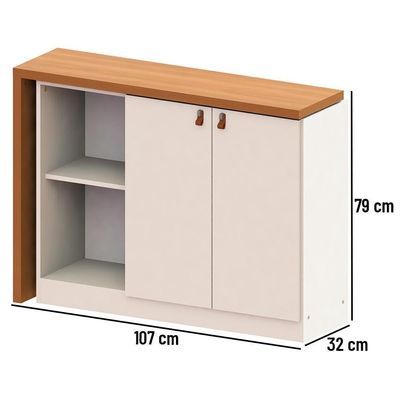 Escrivaninha Com Tampo Articulado Telasul Versa Home 2 Portas Freijó/branco