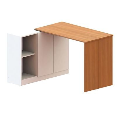 Escrivaninha Com Tampo Articulado Telasul Versa Home 2 Portas Freijó/branco