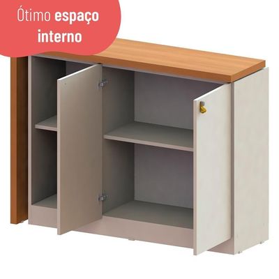 Escrivaninha Com Tampo Articulado Telasul Versa Home 2 Portas Freijó/branco