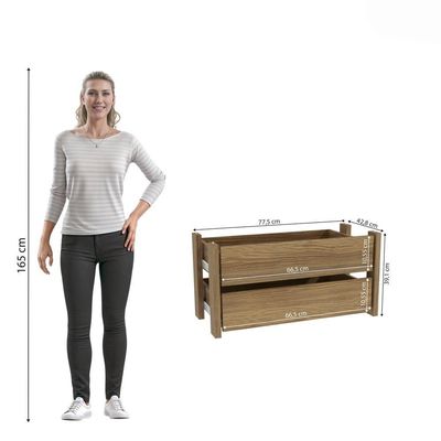 Kit 2 Gavetas Kappesberg Adapt Nogueira 77cm
