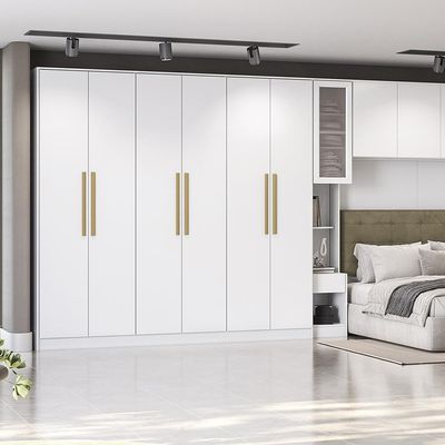 Guarda-roupa 6 Portas 4 Gavetas Kappesberg Adapt Branco