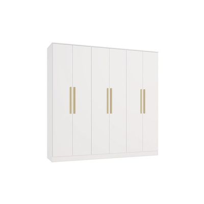 Guarda-roupa 6 Portas 4 Gavetas Kappesberg Adapt Branco