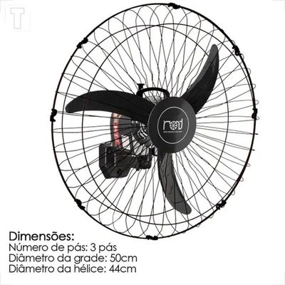 Ventilador Parede Oscilante 60cm Bivolt 140W Preto Industrial