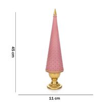 Árvore De Natal Em Resina Rosa E Dourado 45Cm
