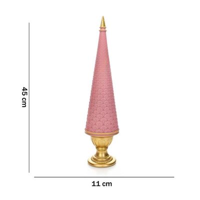 Árvore De Natal Em Resina Rosa E Dourado 45Cm