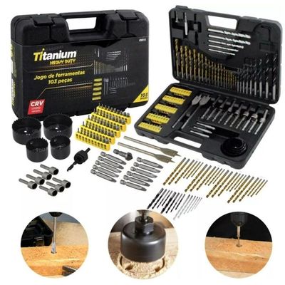 Kit Jogo De Brocas Titanium 103 Versátil