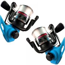 Kit 2 Molinete Marine Sports Jimmy Azul Com Linha