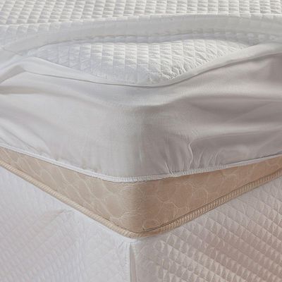 Capa Protetora De Colchão Impermeável Casal Padrão Matelado Com Elástico Branco