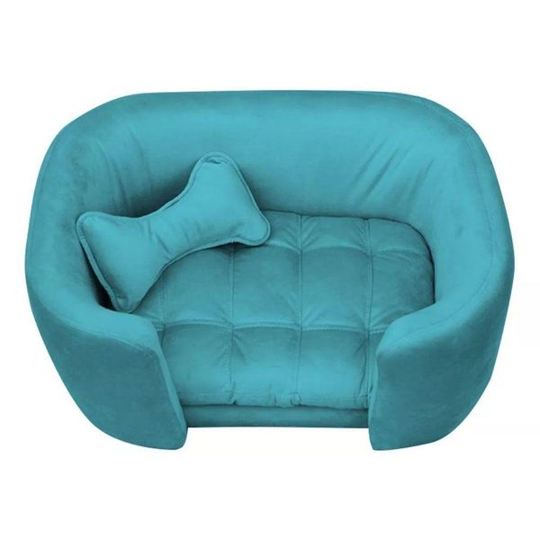 Cama Pet Poltrona Baby Hanna Veludo - Ssx Multicoisas Cor Azul Turquesa