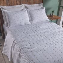 Cobre Leito Queen Decor Bordado 200 Fios 3 Peças - Branco - Hipercal 100% Poliéster