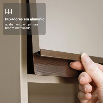 Armário De Cozinha Completa 300 Cm Suspenso Nice Madesa 04 Crema
