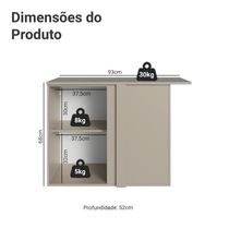 Balcão De Canto 1 Porta Suspenso Nice Madesa Crema