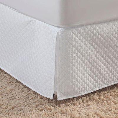 Saia Para Cama Box Casal Kinh Matelada Com Pregas Branco
