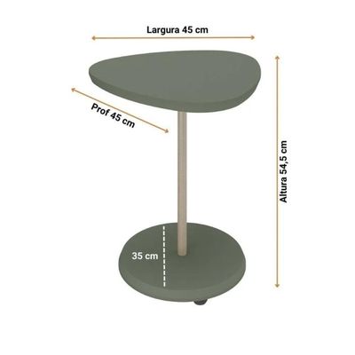 Mesa De Apoio Lateral Bel Verde Menta 45cm