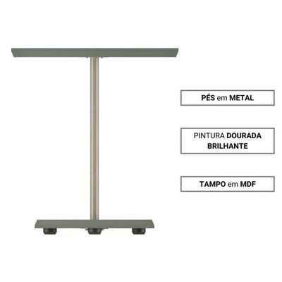 Mesa De Apoio Lateral Bel Verde Menta 45cm