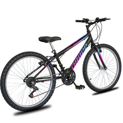 Bicicleta Aro 26 Dropp Sport Infantil Adulto18 Vel Marchas Freio V-brake - Preto e Azul