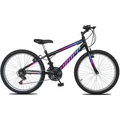 Bicicleta Aro 24 Dropp Sport Infantil Adulto18 Vel Marchas Freio V-brake - Preto e Azul