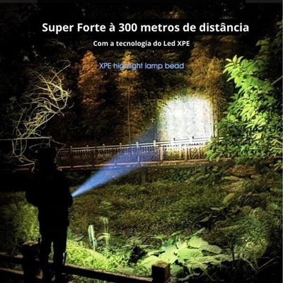 Lanterna Tática Recarregável Smiling Shark Luz Forte Led Potente Original