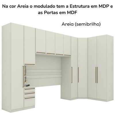Quarto Casal Modulado 10 Portas Cm Seletto Henn Areia