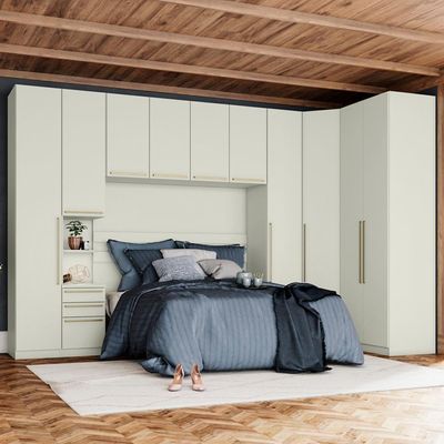 Quarto Casal Modulado 10 Portas Cm Seletto Henn Areia