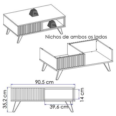 Mesa De Centro Para Sala 91 Cm Jeri Colibri Off White Freijo