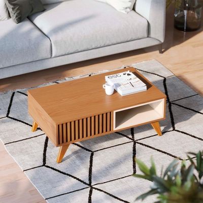 Mesa De Centro Para Sala 91 Cm Jeri Colibri Freijo Off White Matte