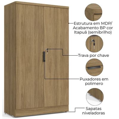 Armario Para Escritorio 2 Portas 161x91 Cm Versatil 1013a Kappesberg Itapua
