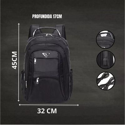 Mochila Masculina Notebook Reforçada Impermeavel Usb Fone Viagem Feminina