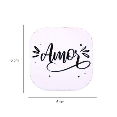 Suporte De Madeira Amor Branco 6x6x5 Cm