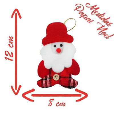 Kit 12 Pendente Natal Enfeite Natalino Tecido Feltro 12cm
