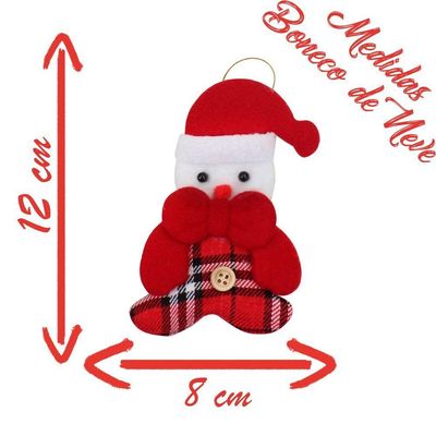 Kit 12 Pendente Natal Enfeite Natalino Tecido Feltro 12cm