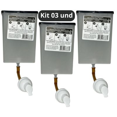 Kit 03 und Reservatório Saboneteira 800ml Espuma Valvula Nobre