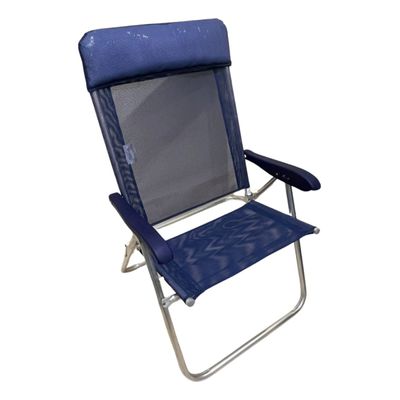 Cadeira Reclinavel Master Sanete Almofada Ronchetti 140 Kg Azul Marinho