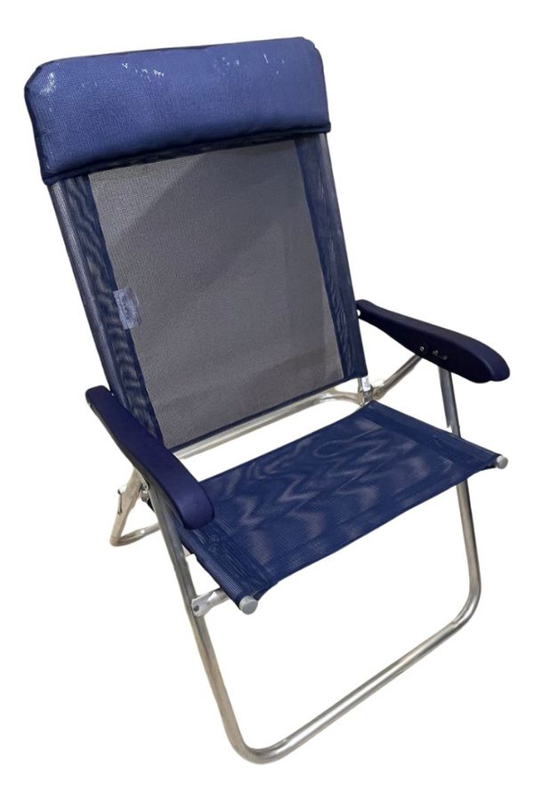 Cadeira Reclinavel Master Sanete Almofada Ronchetti 140 Kg Azul Marinho