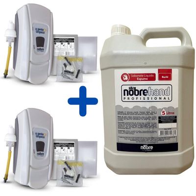 Kit 02 Dispenser Saboneteira Nobre + Sabonete Espum@ 05 Lt