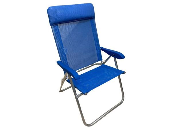 Cadeira Reclinavel Master Sanete Almofada Ronchetti 140 Kg Azul Royal